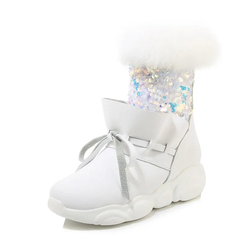 MoonMeek Big size 33-46 winter snow boots comfortable flat heel square toe women shoes keep warm fashion ankle boots