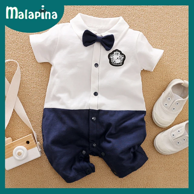 Malapina Baby Boy Romper Kids Summer Spring 0-24M Age Infant Gentleman Toddler Newborn Outfits Baby Girls Clothes 2021 72973 S2