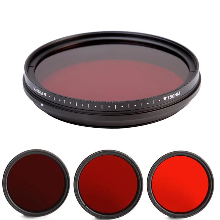 

46 49 52 55 58 62 67 72 77 82 mm IR 530/590/630/680/720/750 nm Adjustable Infrared Infra-Red X-Ray lens Filter for dslr Camera