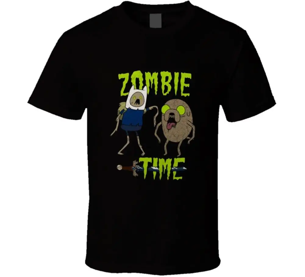 Adventure Time Zombie Finn And Jake Cartoon T Shirt Cool Casual pride t shirt men Unisex New Fashion tshirt free shipping tops | Мужская
