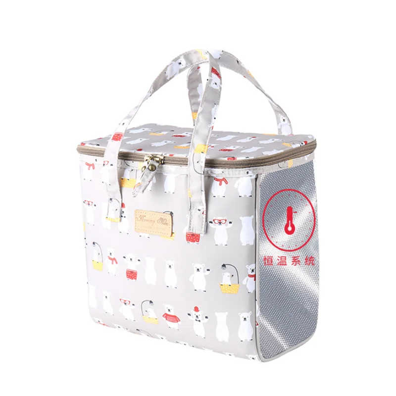 Large Capacity Portable Lunch Bag Fresh Keeping Insulated Tote Travel Waterproof Cool Food Lunch Storage Handbags