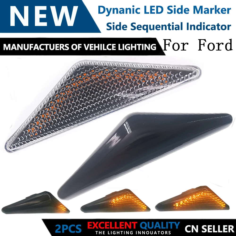 

Pair LED Dynamic Side Indicator Marker Signal Light Sequential Flashing Lamp For Ford FOCUS MK I 1998-2004 MONDEO MK 3 2000-2007