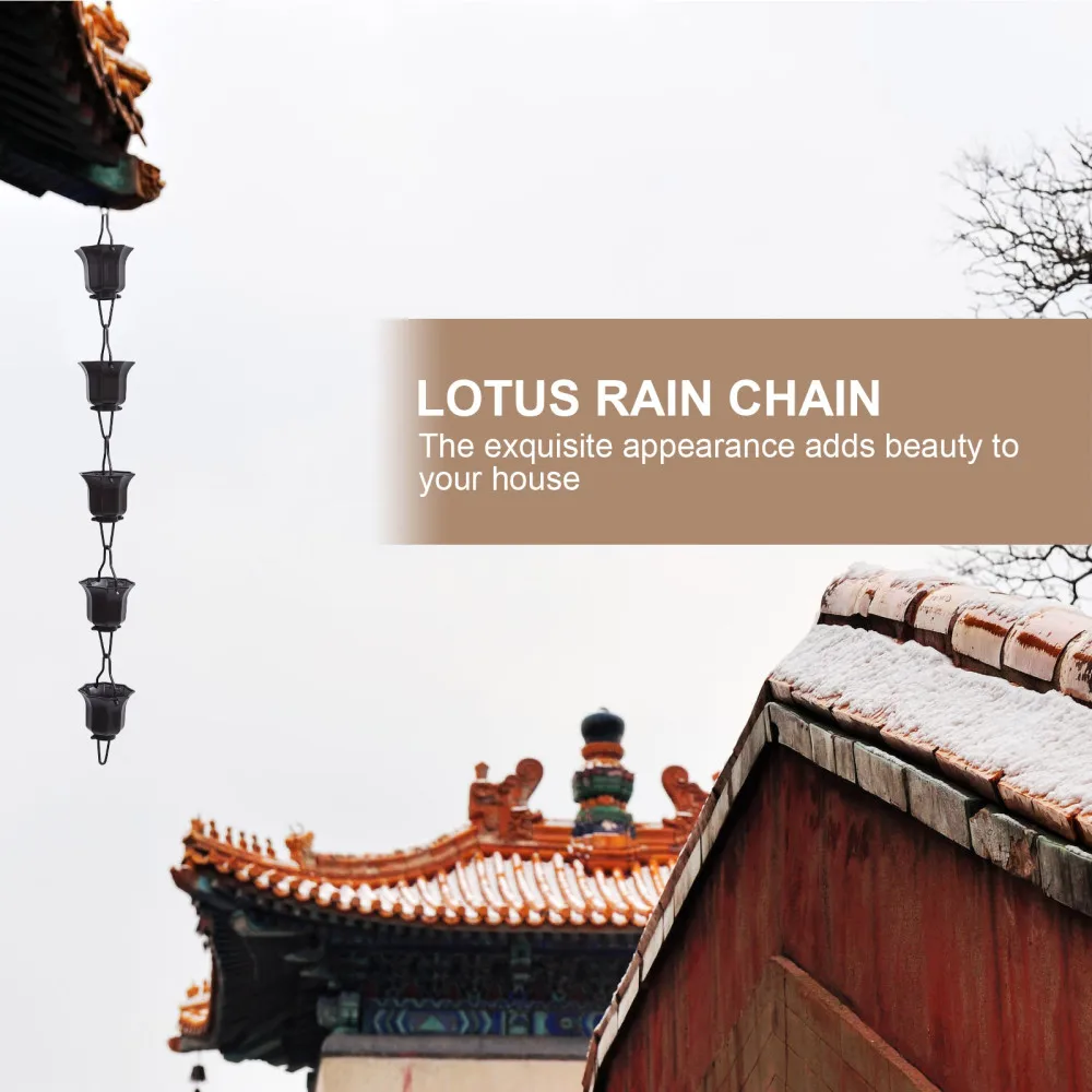 Rain Chain Decorative Bell Gutterchains Downspouts Lotus Downspout Umbrella Garden Iron Ornaments Hanging Chime Design Japanese