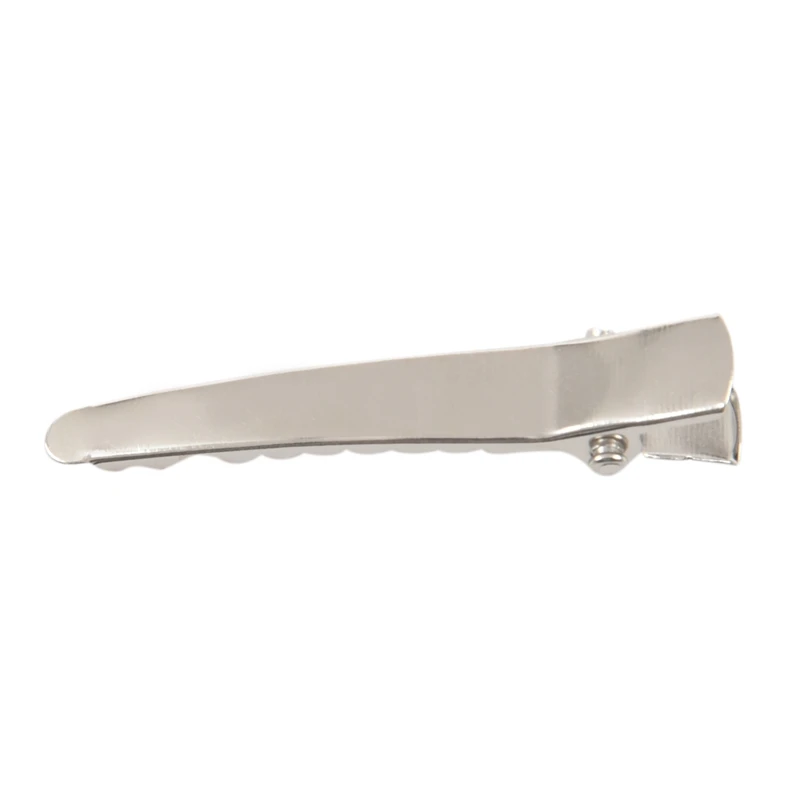 20 PC Alligator Hair Teeth Clips 45Mm For Bows Barrette Silver Metal Crocodile Clips