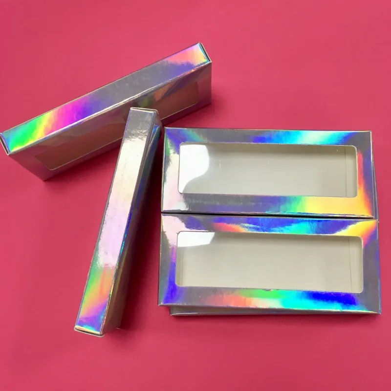 

Custom Eyelashes Packaging Empty Holographic Lash Box False Eyelashes