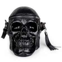 Женская сумка, забавная черная сумка с головой скелета, мужская сумка, модная дизайнерская сумка-портфель, сумки с черепом