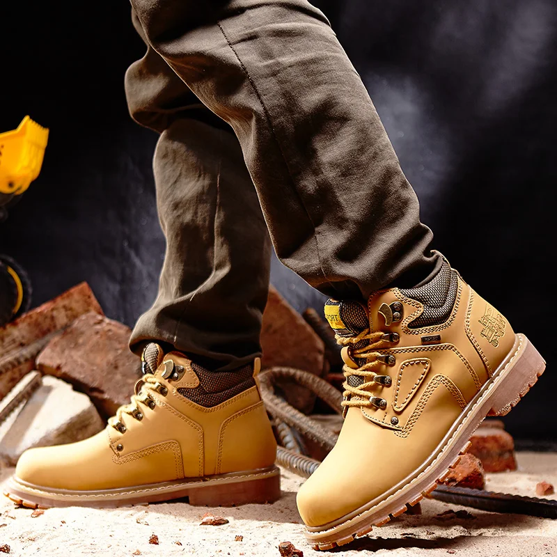 Yellow Cat Leather Ankle Boots Men Timber Men Casual Shoes 2019 land Work Boots Men Waterproof Bot Men Winter Shoes Big Size