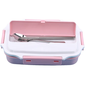 

Stainless Steel Student Sealed Insulated Lunch Box Adult Lattice Square Portable Single Layer Lunch Box