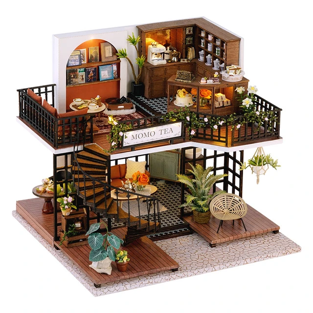 Maison miniature de maison de poupée DIY pour vous construire pour adultes,  kit de maison de poupée miniature avec musique et outils de meubles