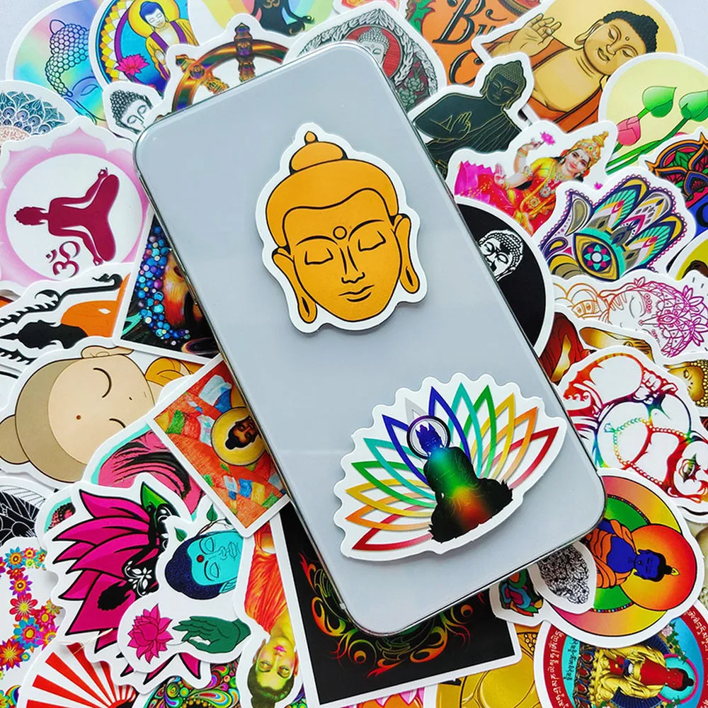 Funny Buddha Stickers Waterproof Skateboard Luggage Guitar Laptop Phone Cartoon Buddhism Graffiti Sticker Kids Toy 50/100Pcs cartoon stickers graffiti stickers