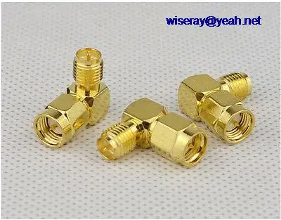 

DHL/EMS 250PC Copper SMA male plug to RP-SMA female jack right angle in series RF adapter-A7
