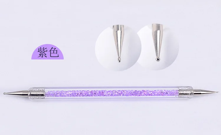 Manicure Implement Supplies Double Headed Nail Diamond Pen Crystal Transparent with Diamond Pen Set