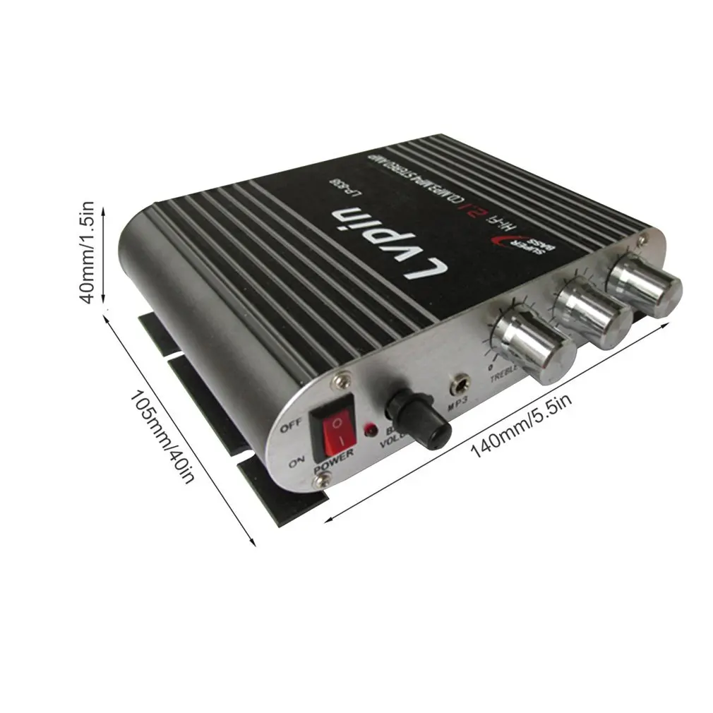 Lepy LP-838 усилитель мощности автомобильный Hi-Fi 2,1 MP3 радио аудио стерео бас усилитель динамиков плеер для мотоцикла дома без штепсельной вилки