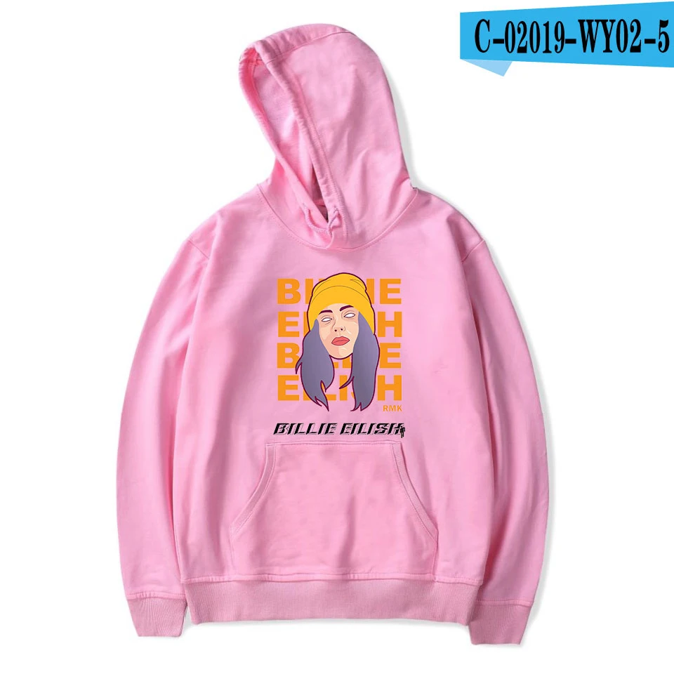 Толстовки с принтом Billie Eilish, женская и Мужская толстовка, известный певец, женские пуловеры с капюшоном, худи Billie Eilish, черная уличная одежда - Цвет: As picture