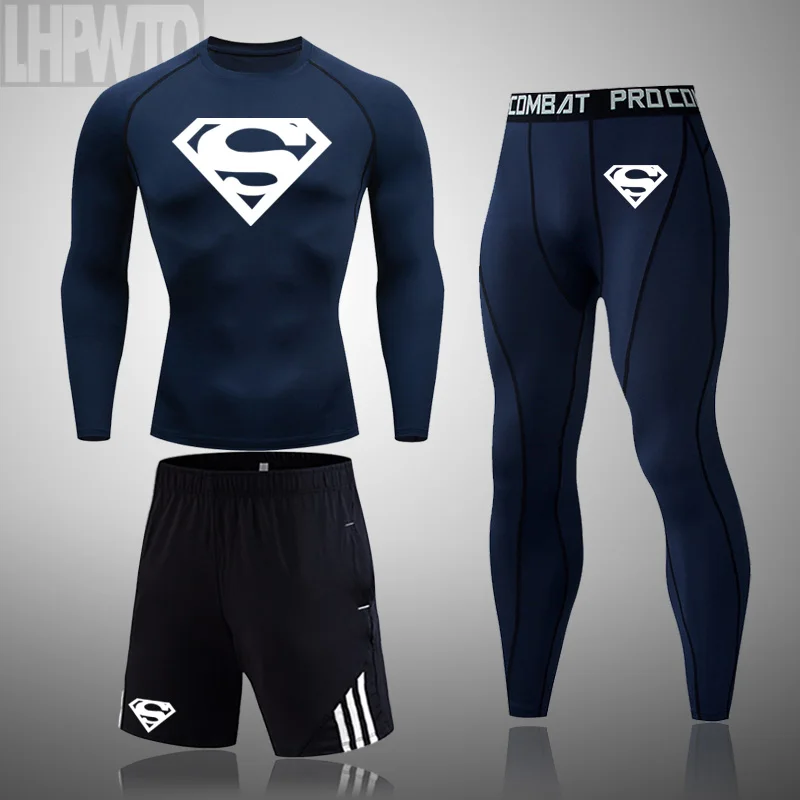 Новинка Мужская спортивная одежда rashguard для бега Мужской костюм фитнеса