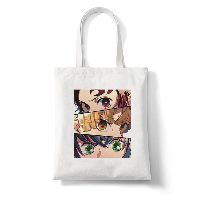 Shopping Bags Shopper Bag Demon Slayer Anime Rengoku Kyoujurou Kimetsu No Yaiba Harajuku Canvas Tote Bag Handbags Shoulder Bags B137P