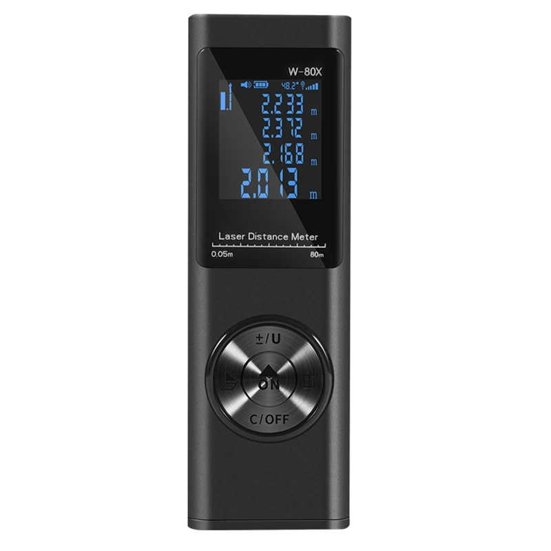 

80m Aluminum IP54 4 Measurement Units Digital Infrared Ray Distance Meter Rechargeable Waterproof Dustproof Fallproof Rangefinde