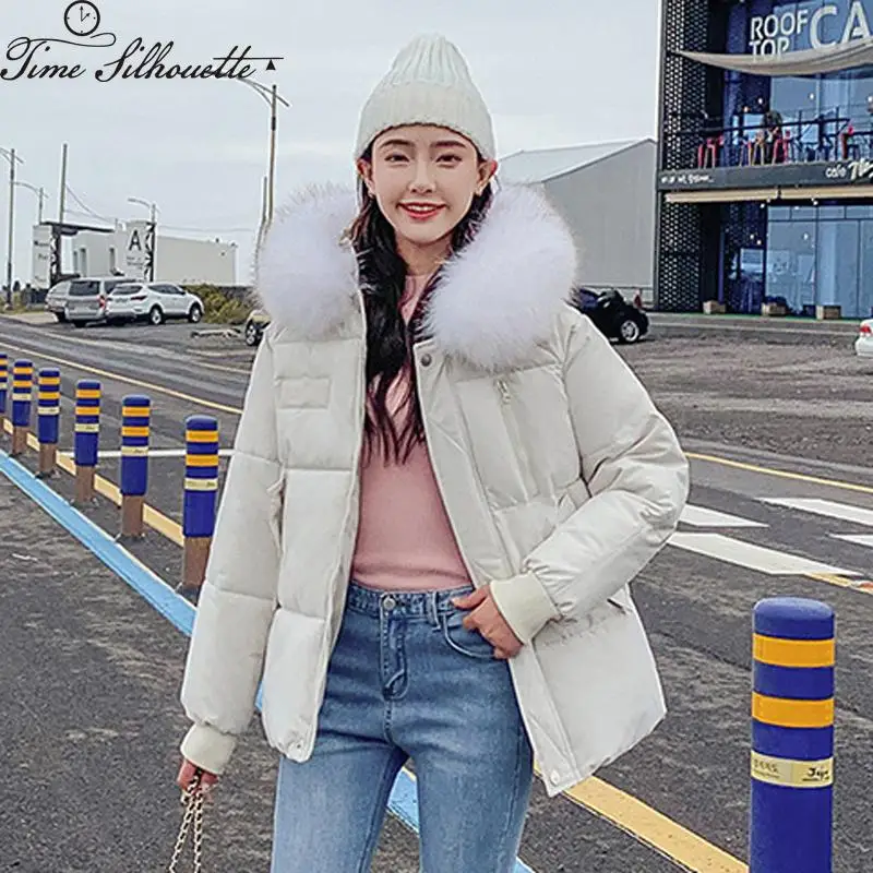 

New 2019 Winter Jacket Women Down Jacket Female Long Parkas Artificial Fur Collar Parka Women Casaco Feminino Chaqueta Mujer W31