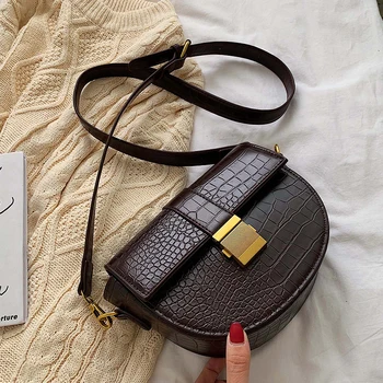 

Hot StonePattern Vintage Leather Crossbody Bags For Women 2020 Small Purses luxury handbags Ladies Shoulder Messenger Bag