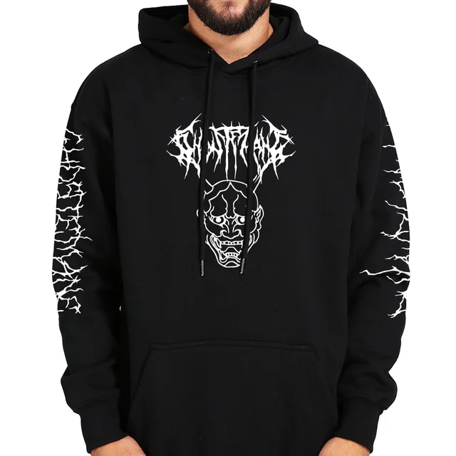 Ghostemane Hoodies Mercury Retrograde Image Printed Sweatshirt Black Long Sleeve Velvet Warm Soft Hooded