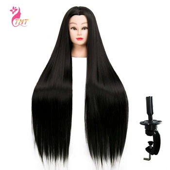 

Cheap Mannequin Head With Long Synthetic Professional Hair For Barber Training Manikin Heads 60Cm Long Mannequin Head Hairstyles