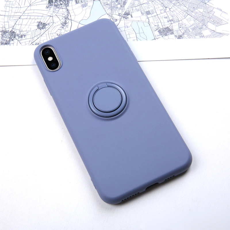 Blue Мягкий силиконовый чехол для iPhone 11 Pro Max, чехол для iPhone11, подставка для кольца, силиконовая задняя крышка для Apple iPhone 11 Pro, максимальный чехол - Цвет: Blue