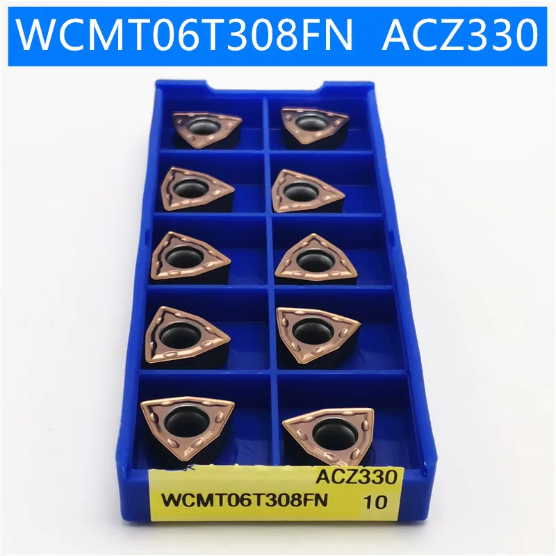 100 шт. WCMT06T308 FN ACZ330 дрель индексируемый поворотный инструмент wcmt 06t308 токарный станок с ЧПУ твердосплавный Карбид режущие инструменты, токарный инструмент вставки