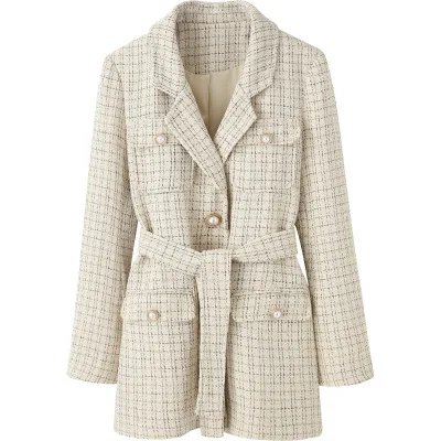 Autumn new fashion small suit blazer women Korean version spring autumn design sense of loose temperament suit jacket K055 - Цвет: Бежевый