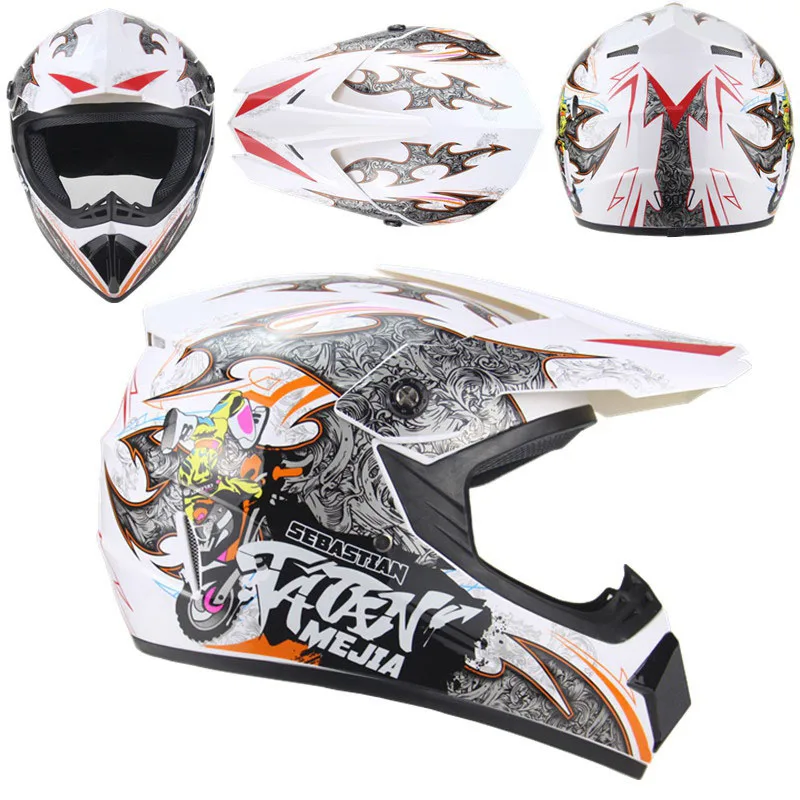 Мотоциклетный шлем для взрослых, шлем для гонок, велосипедный шлем для гонок на гору, Детский защитный шлем в горошек - Цвет: Бежевый