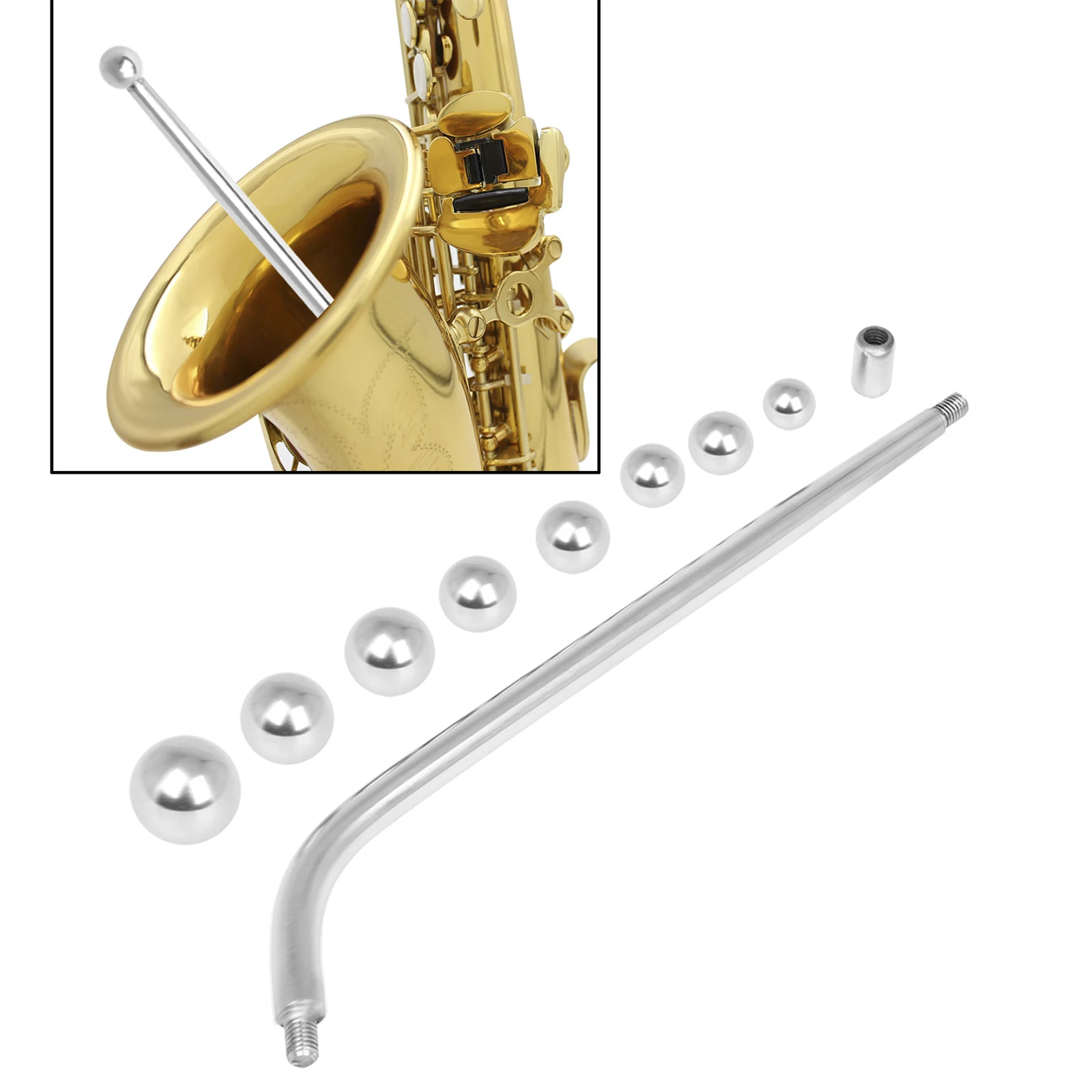 Saxophone Dent Rods Bend Neck Repair Sax Small Bore Kit w/ 9 Beads Accs, Also for French Horn, Trumpet, Trombone Saxophone Dent Rods Bend Neck Repair Sax Small Bore Kit w/ 9 Beads Accs, Also for French Horn, Trumpet, Trombone