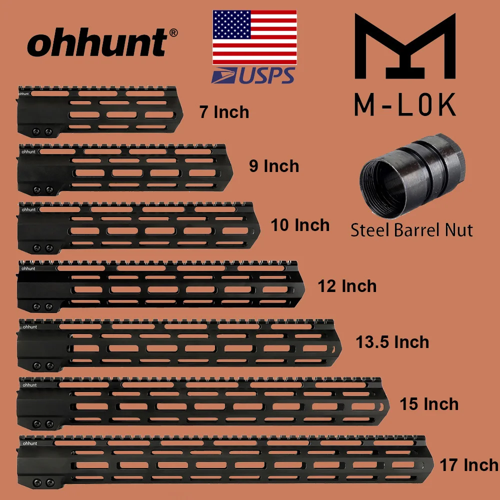 Ohhunt Тактический M LOK поручень 7 &quot9&quot 10 &quot12&quot 13 5 &quot15&quot 17 &quotМ свободный поплавок