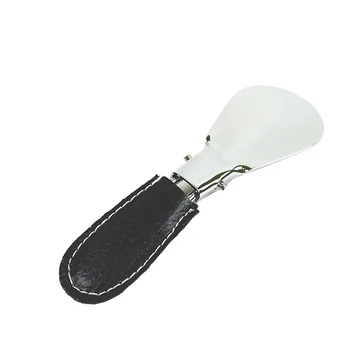 

Leather Case Easy Carry Accessories Mini Adjustable Meta Foldable Handle Practical Useful Shoe Horn Stainless Steel Flexible