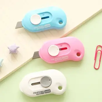 

1PC Lovely Solid Color Mini Portable Utility Knife Paper Cutter Cutting Paper Razor Blade Office Stationery