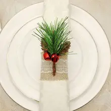 

6Pc Christmas Napkin Ring Holders Xmas Table Decoration Home Simulation Pine Cone Tissue Ring Birthdays Banquet Hotel Table Sup