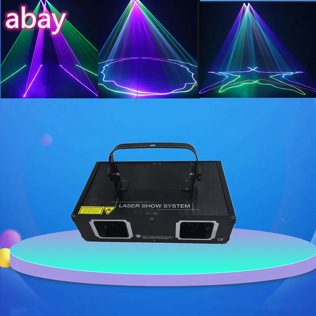 Лазерная лампа с 2 головками Лазерное освещение двумя отверстиями RGB DMX512 эффекты