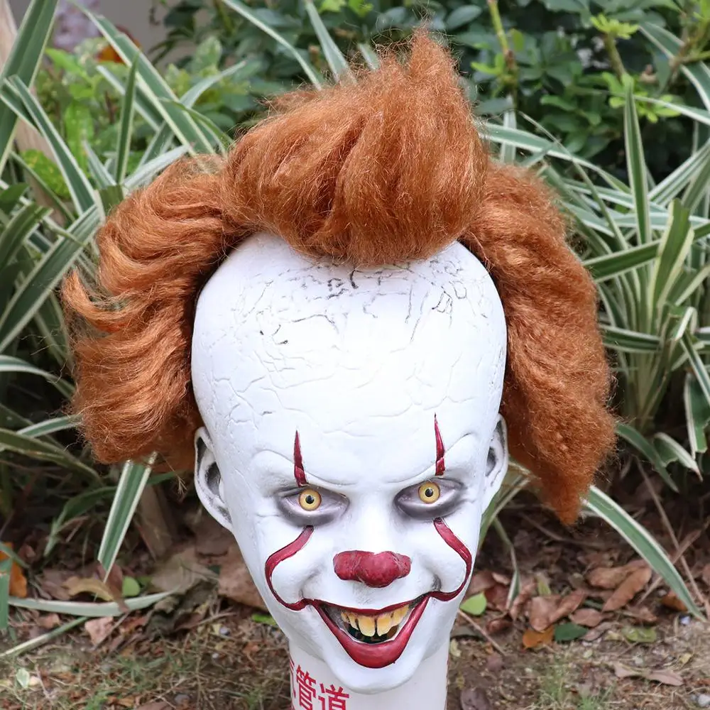 

Stephen King's It Mask Pennywise Horror Clown Joker Mask Latex Halloween Scary Clown Mask Party Lifelike Cosplay Costume Props