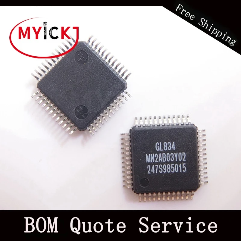10 шт. GL834 QFP USB 2 0 для SATA контроллер моста микросхема|Светодиодные чипы| |