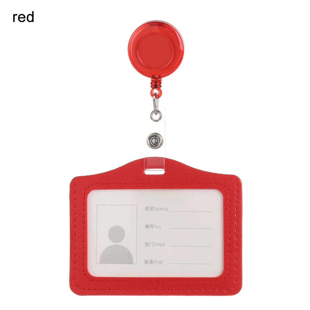 Multicolor PU Leather Retractable Badge and Cardholder Case