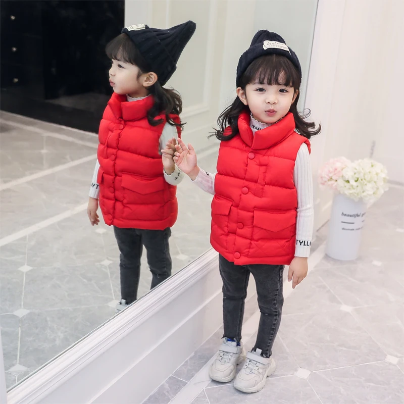 

2019 new winter item girl and boy fashion thick warm vest