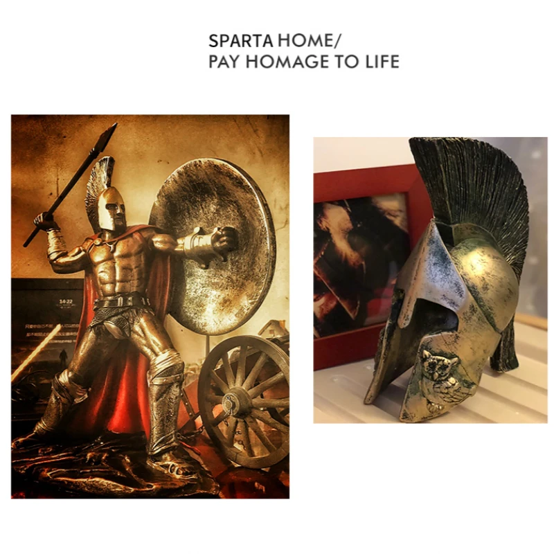 Ancient Rome Ornament Retro Spartan Character Model Resin Craft Figurines Home Decor Spartan Warrior Statue Figure Decorate Gift image 6