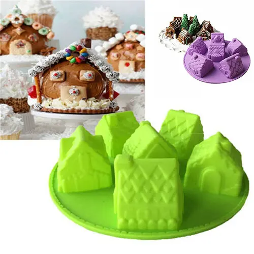 Silicone House Soap Baking Mould 3D Mold Cake Christmas Chocolate Jelly Ice Tray mold | Дом и сад