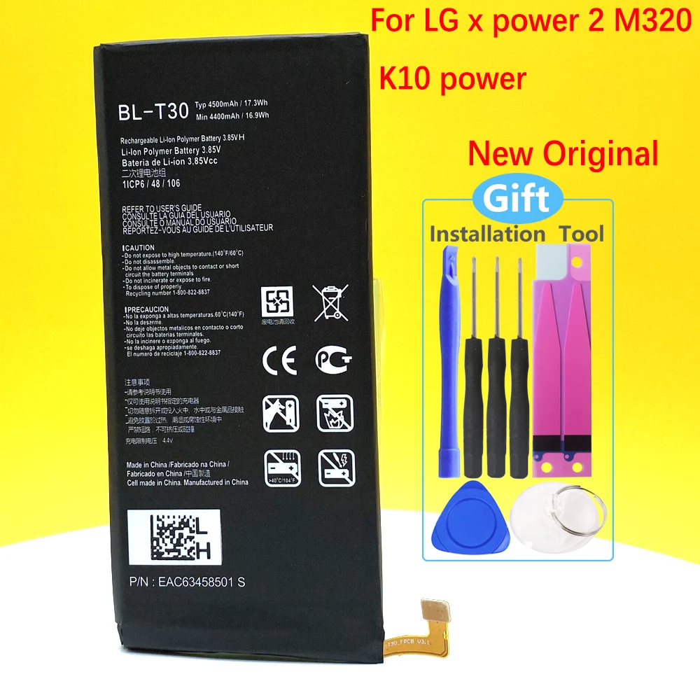 Оригинальный аккумулятор BL-T30 для смартфона Lg X Power 2 Ii L64VL M320F M320N M322 L63BL K10 M320 M320DSN M320TV
