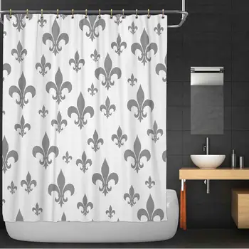 

okjeff Decor Bathroom Decor Set,Ethnic Lily Pattern Classic Retro Royal Vintage European Iris Ornamental Artwork with