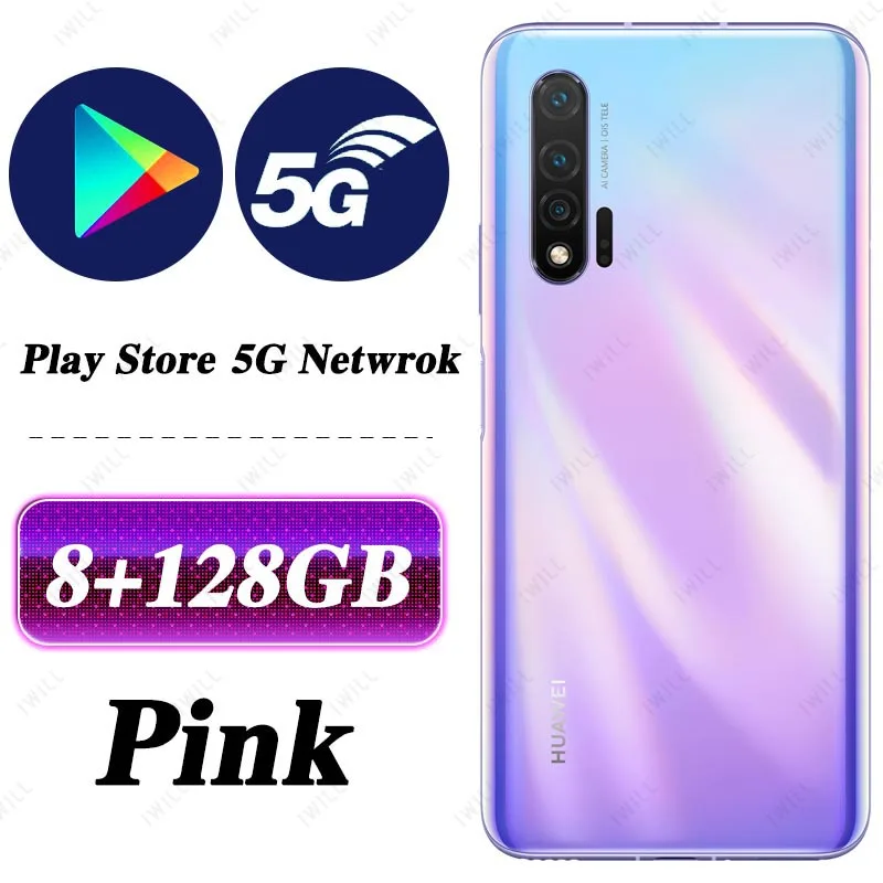 6,57 '' huawei Nova 6 5G LTE мобильный телефон Kirin 990 Balong 5000 Восьмиядерный 40 Вт huawei SuperChager Android 10,0 Google Play - Цвет: 8G 128G Pink