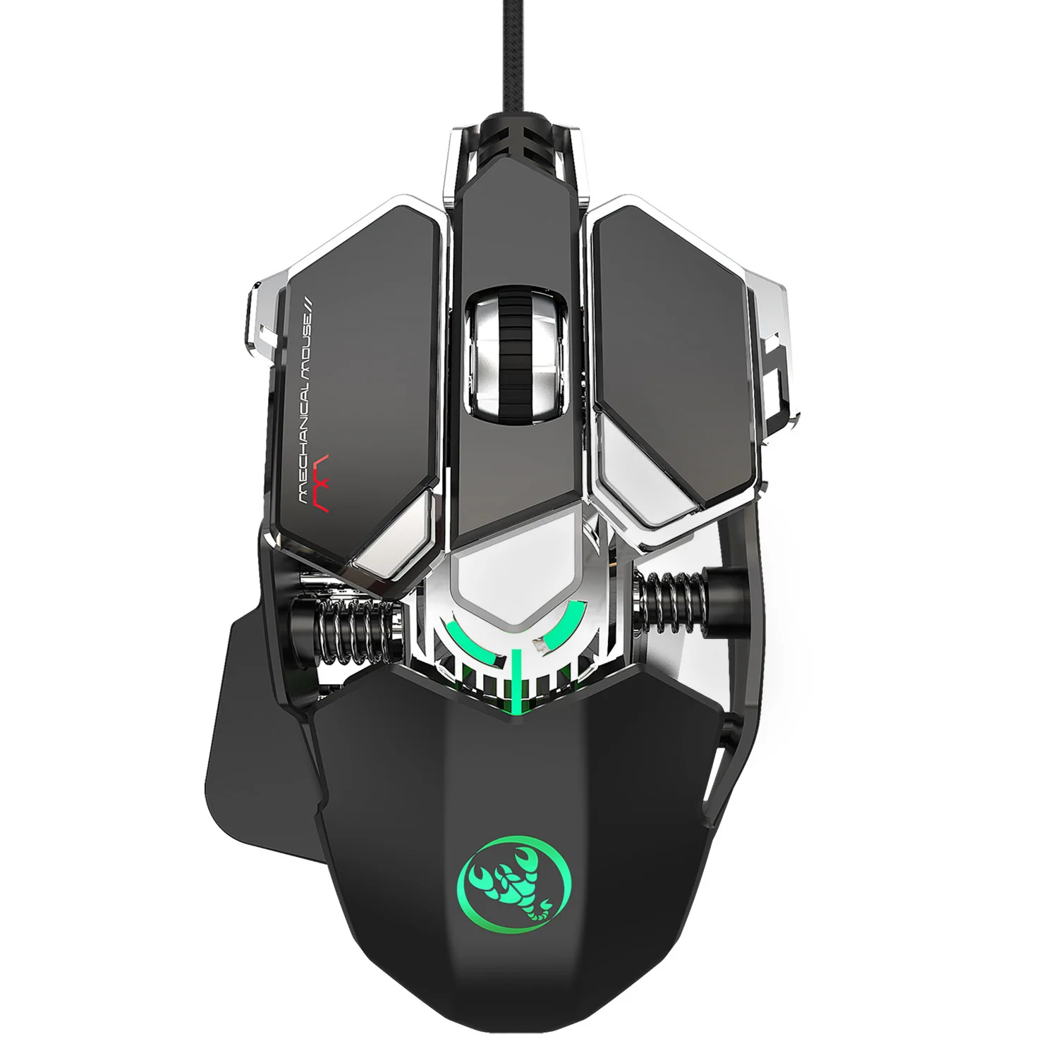 

New J600 eat chicken mechanical gaming mouse 6400DPI 9-key programmable wired mouse light cool automatic gun with ergonomics