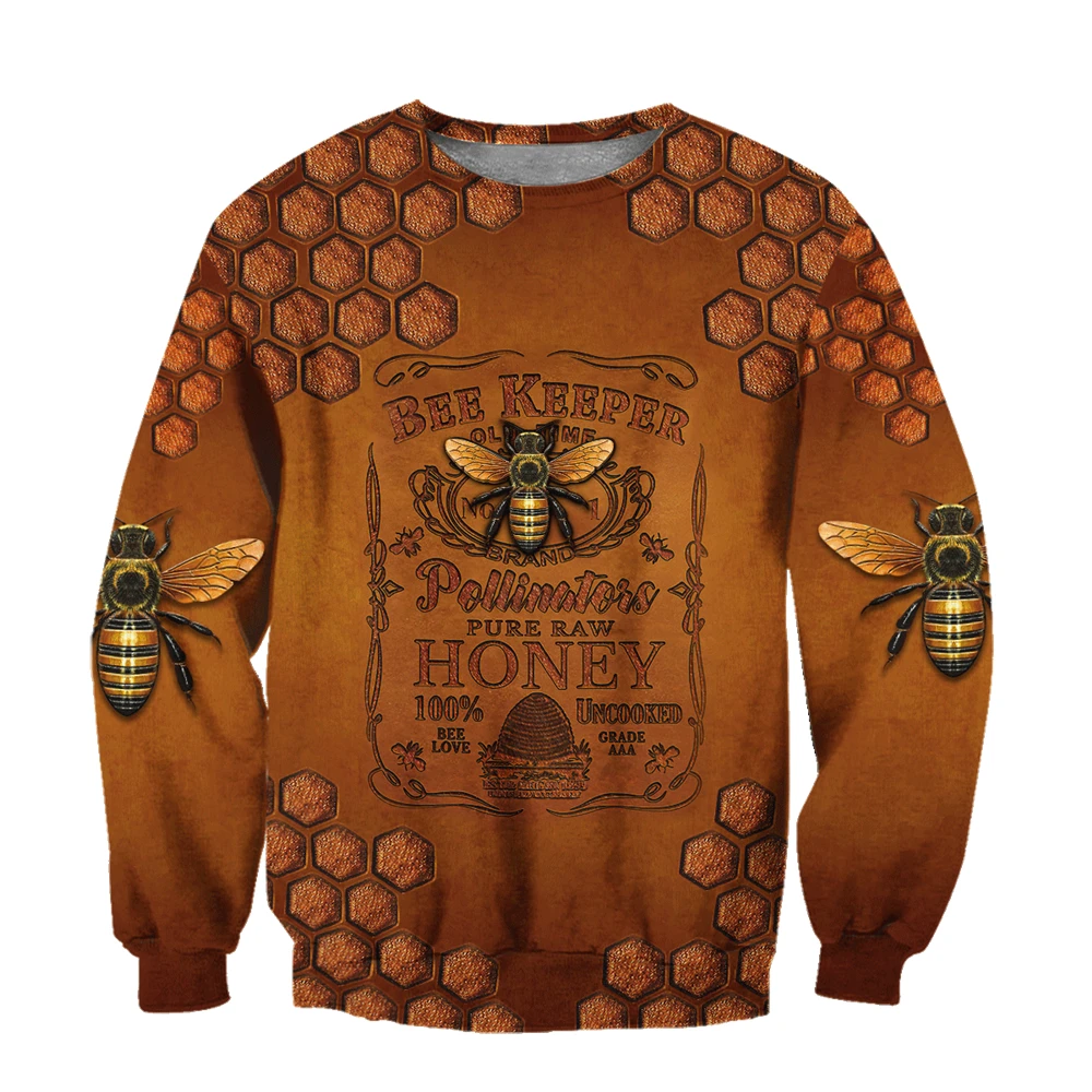 New Fashion Retro Hoodies Beautiful Bee Keeper 3D Printed Hoodies Unisex Zip Hoodies Casual Harajuku Streetwear DYI302