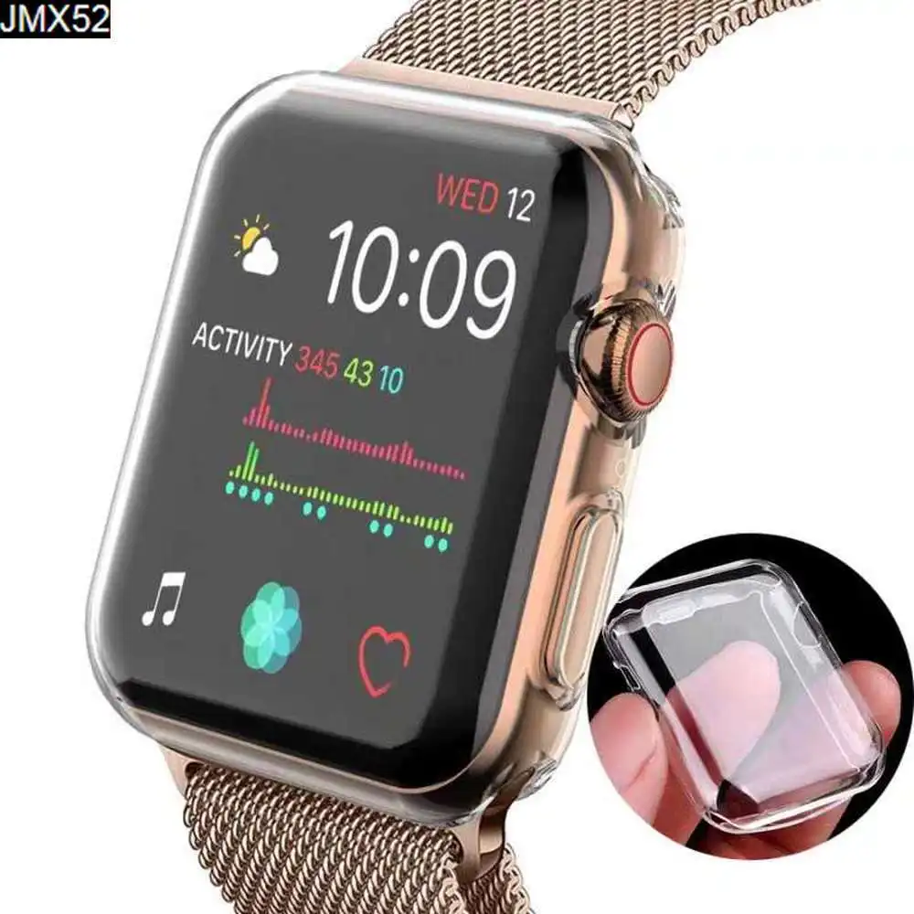 Чехол для Apple watch 5 4 чехол 44 мм 40 iWatch 42 38 полная защитная пленка из ТПУ бампер Watch 3 2 1