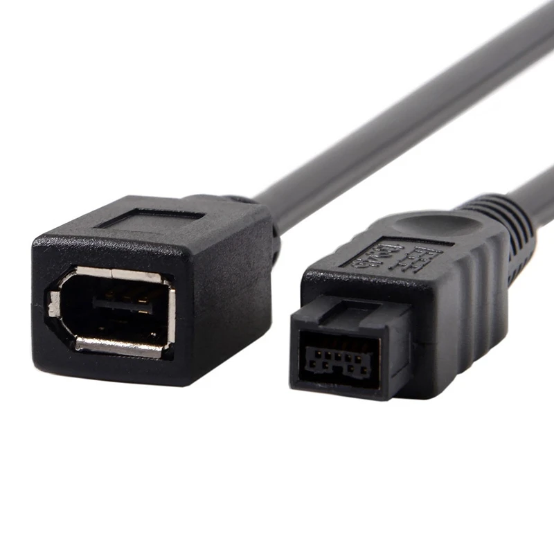 Высота каблука 10 см 1394 6Pin женский 1394B 9Pin мужской Firewire 400 до 800 кабель черный