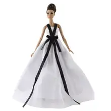 BJD – robe classique blanche à nœud papillon pour poupée Barbie, vêtements princesse de fête, 1/6 pouces, accessoires de poupées, jouets pour enfants, cadeaux, 11.5