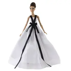 BJD – robe classique blanche à nœud papillon pour poupée Barbie, vêtements princesse de fête, 1/6 pouces, accessoires de poupées, jouets pour enfants, cadeaux, 11.5 